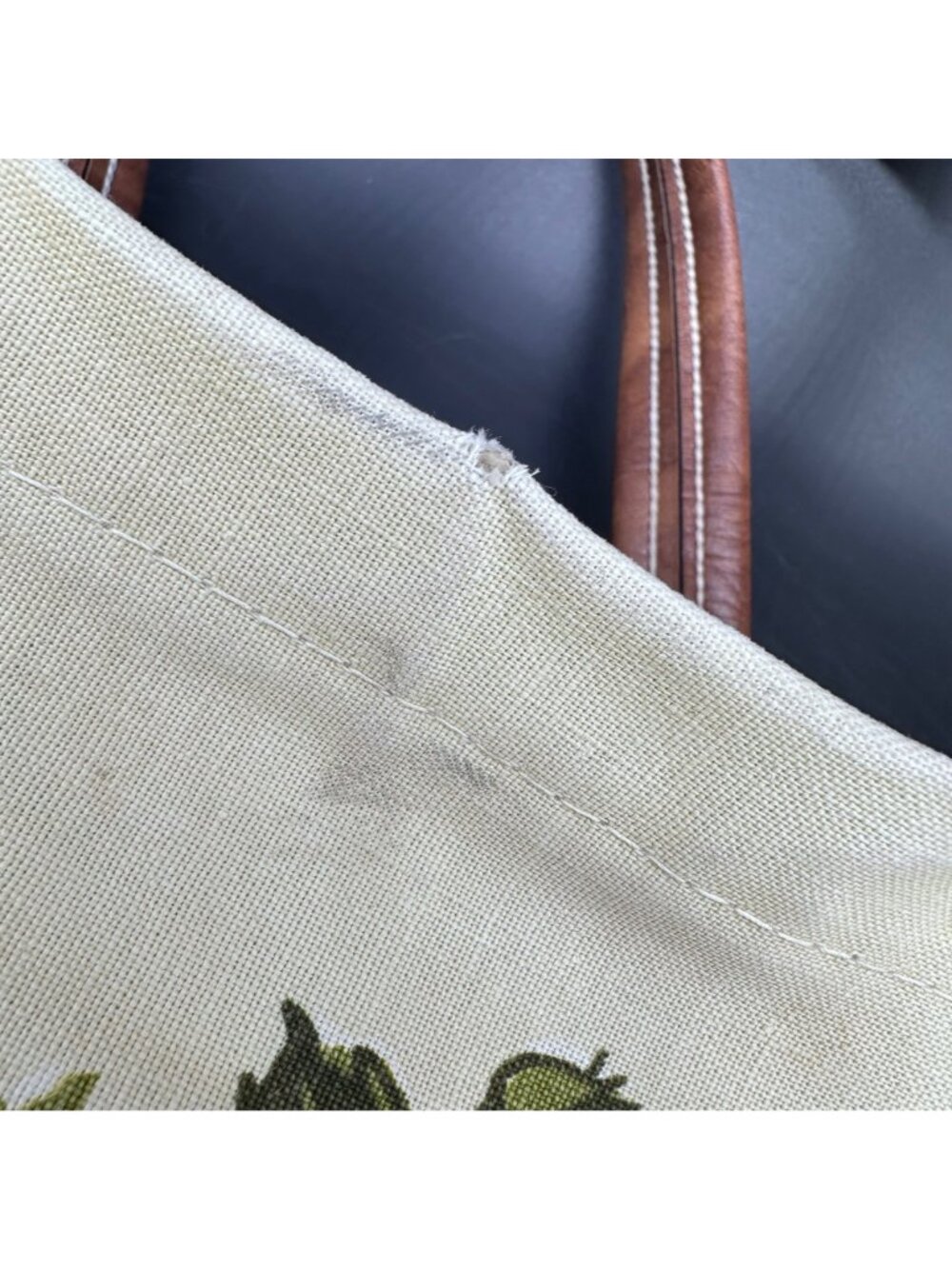 Vintage Floral Canvas Tote Bag Top Handle Purse Handbag Yellow Rose Mid Century - Picture 5 of 12
